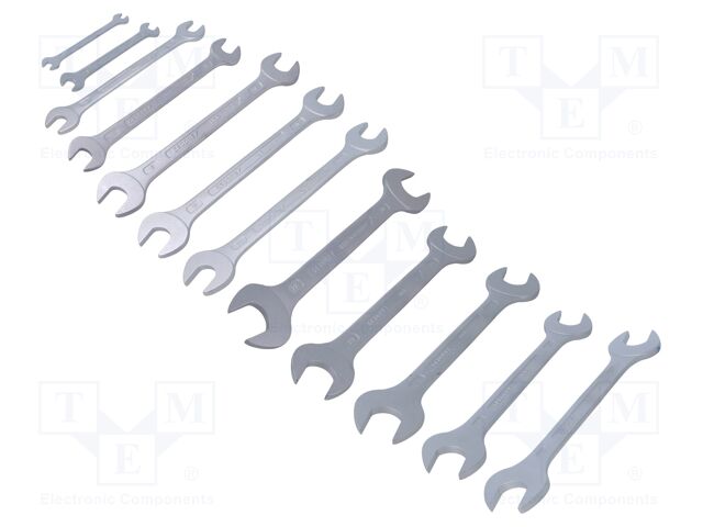 Wrench-set; spanner; Chrom-vanadium steel; 12pcs.