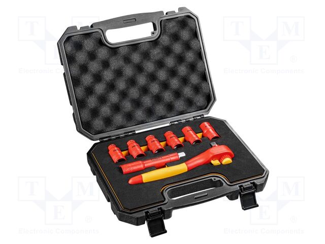 Wrenches set; 6-angles,insulated,socket spanner; Mounting: 1/2"