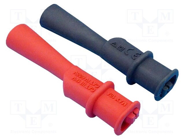 Crocodile clip; Grip capac: max.2mm; black,red; 2pcs.