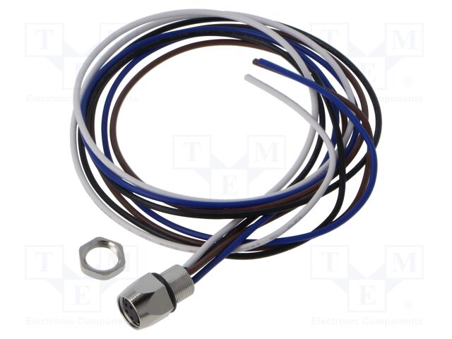 Connector: M8; socket; female; PIN: 4; 0.34mm2; 48V; 4A; IP67; 500mm