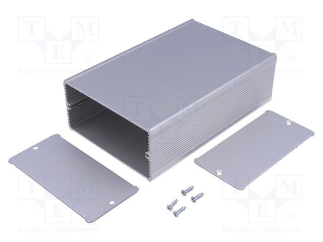 Enclosure: with panel; TUF; X: 105mm; Y: 160mm; Z: 52mm; aluminium