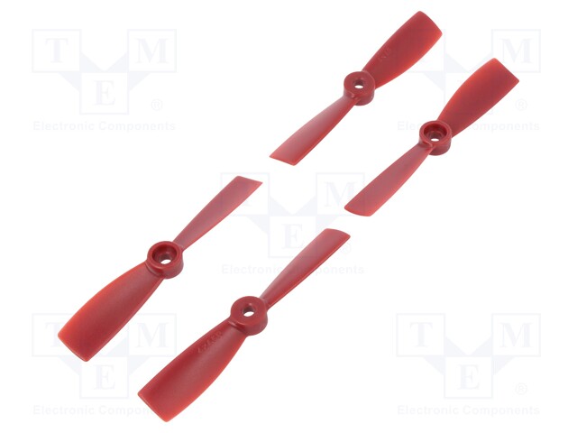 Propeller; red; Pcs: 4; Kit: 2x CW + 2x CCW; Number of blades: 2