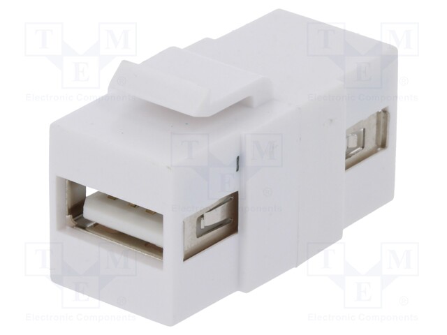 Socket; coupler; female x2; USB A socket x2; straight; Keystone