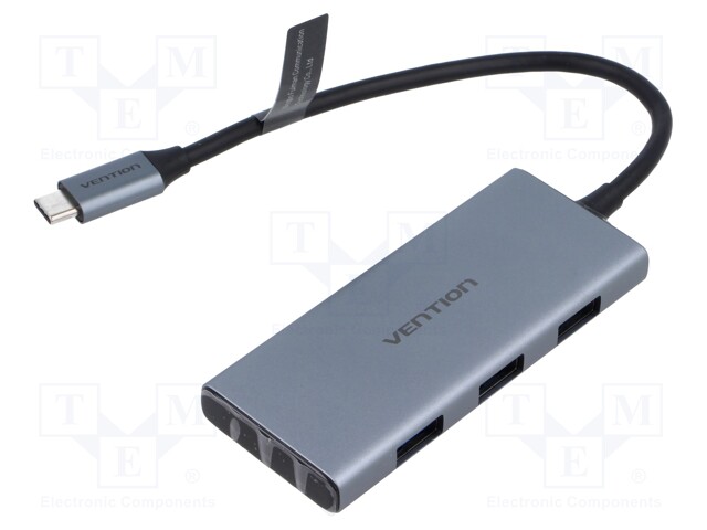 Hub USB; HDMI socket,microSD,SD,USB A socket x3,USB C plug