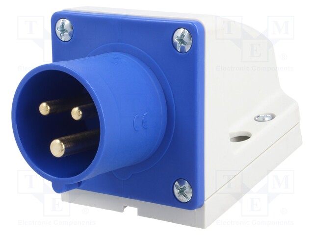 Connector: AC supply; socket; male; 16A; 230VAC; IEC 60309; IP44