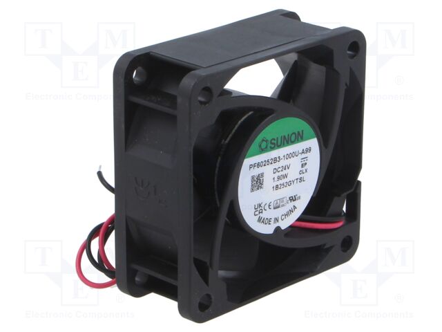 Fan: DC; axial; 24VDC; 60x60x25mm; 49.25m3/h; 37.5dBA; ball; 6200rpm