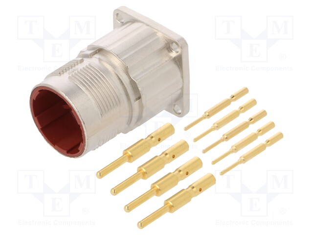 Connector: M23; socket; PIN: 9(4+5); male; crimped; straight; IP67
