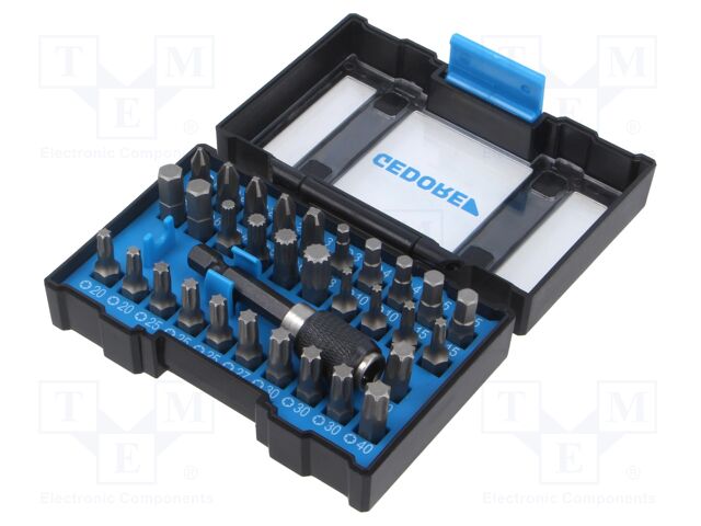 Kit: screwdriver bits; plastic box; hex key,Phillips,Torx®,XZN