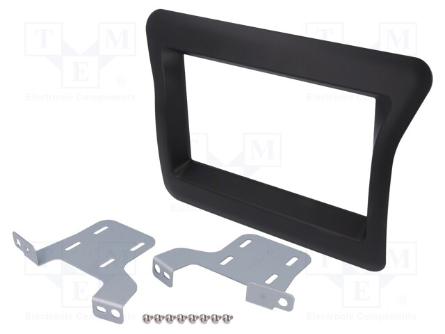 Radio mounting frame; Nissan,Opel,Renault; 2 DIN; black
