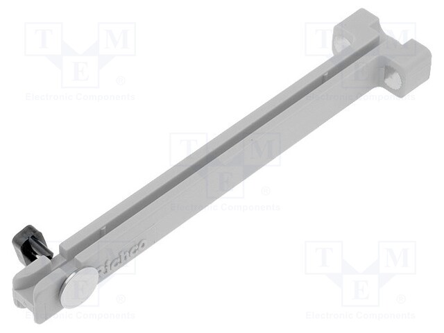 PCB guide; polyamide; grey; L: 90mm; B: 81.5mm; C: 18mm; D: 3mm; E: 2mm