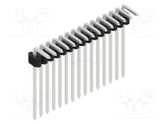 Connector: pin strips; pin header; male; PIN: 15; 1.27mm; THT; 1x15