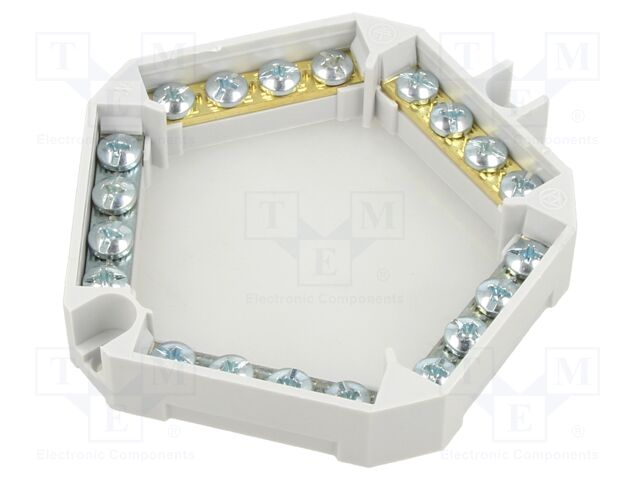 Screw terminals; polypropylene PP; grey; -25÷60°C; terminals: 20