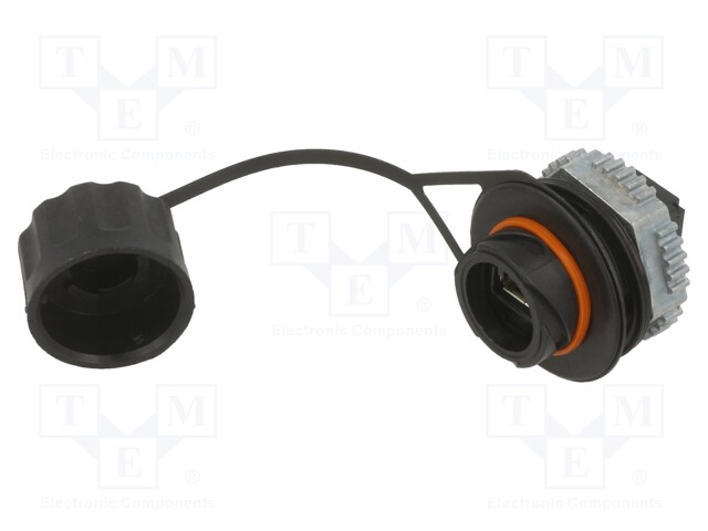 Coupler; USB A socket,both sides; USB 2.0; plastic; Colour: black