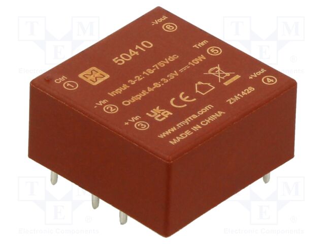 Converter: DC/DC; 10W; Uin: 18÷75VDC; Uout: 3.3VDC; Iout: 3A; PCB