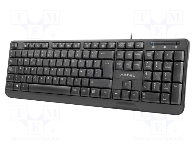 Keyboard; black; USB A; ES layout,wired,slim; Len: 1.8m