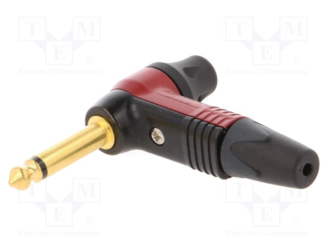 Plug; Jack 6,3mm; male; mono; angled 90°; for cable; soldering