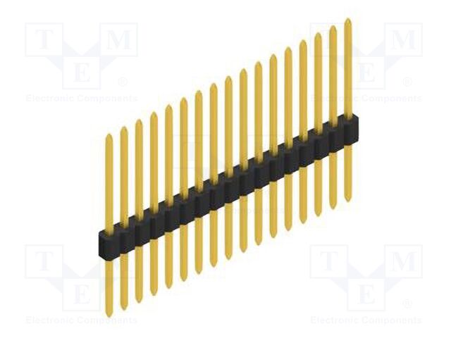 Connector: pin strips; pin header; male; PIN: 17; 1.27mm; THT; 1x17
