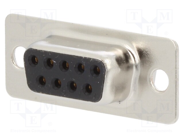 D-Sub; PIN: 9; female; soldering; for cable; gold-plated