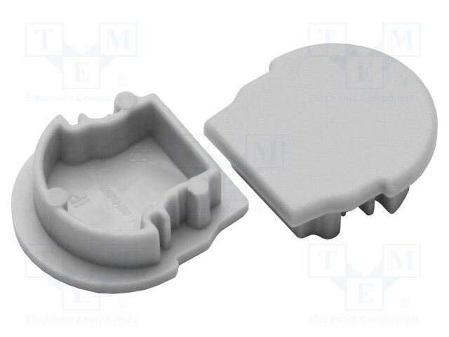 Cap for LED profiles; grey; ABS; Application: UNI12
