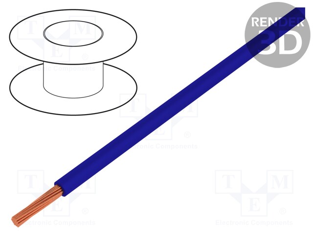 Wire; H05V-K; stranded; Cu; 0.75mm2; ultramarine blue; PVC; 250m