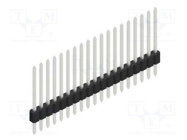 Connector: pin strips; pin header; male; PIN: 19; 1.27mm; THT; 1x19