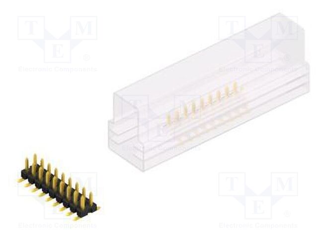 Connector: pin strips; pin header; male; PIN: 18; 2.54mm; SMT; 2x9
