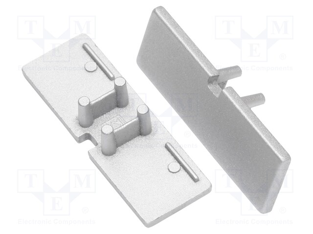 Cap for LED profiles; silver; ABS; Application: BACK10
