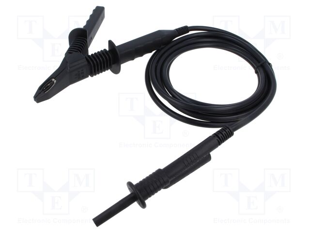 Test lead; Urated: 5kV; Len: 3m; black; crocodile clip