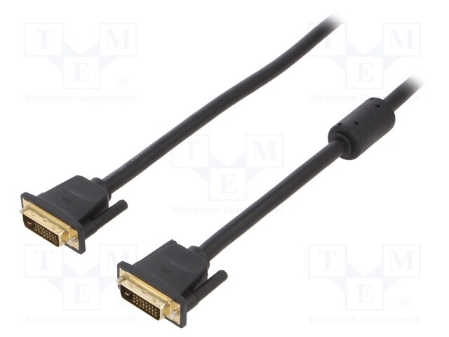 Cable; dual link; DVI-D (24+1) plug,both sides; 3m; black; 31AWG