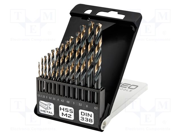 Drill set; for metal; plastic cassette; Pro-Tec; 5pcs.