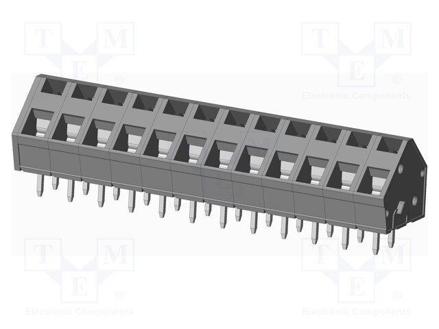 Connector: PCB terminal block; terminal; angled 45°; on PCBs