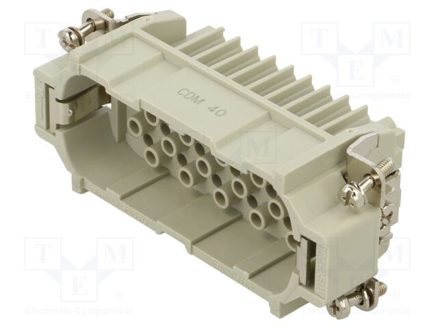 Connector: HDC; contact insert; male; CD; PIN: 40; 40+PE; size 77.27