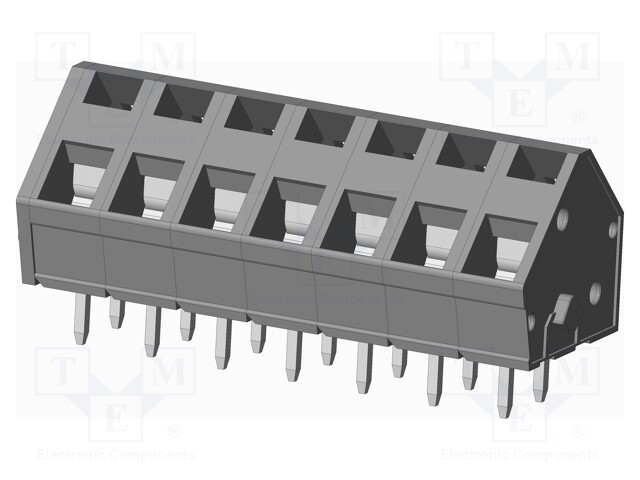 Connector: PCB terminal block; terminal; angled 45°; on PCBs