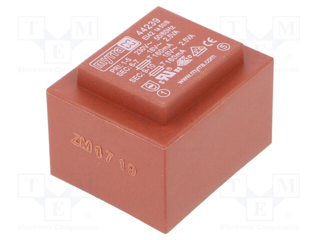 Transformer: encapsulated; 5VA; 230VAC; 18V; 18V; 139mA; 139mA