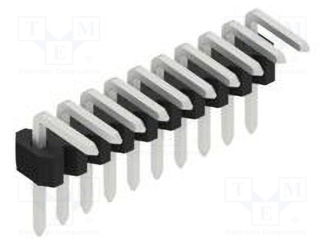 Connector: pin strips; pin header; male; PIN: 10; 1.27mm; THT; 1x10