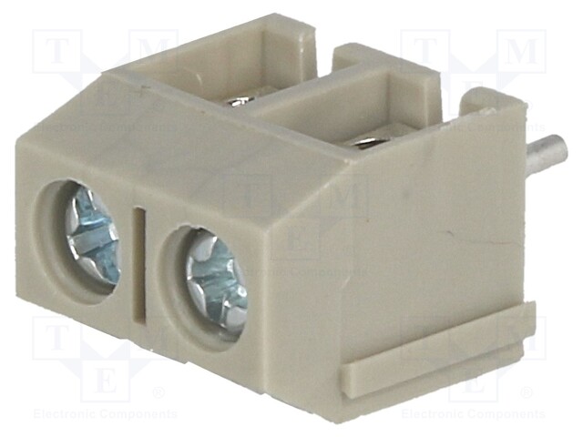 PCB terminal block; angled 90°; 5mm; ways: 2; on PCBs; 1.5mm2; 16A