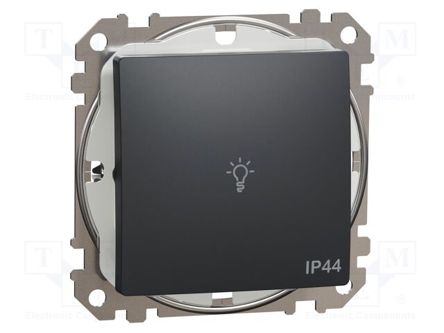 Momentary switch; Poles: 1; 250VAC; IP44; anthracite; monostable