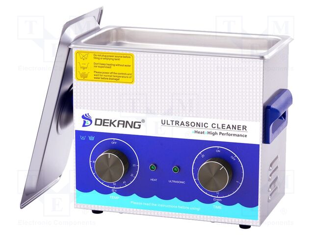 Ultrasonic washer; 240x140x100mm; 40kHz; 20÷80°C; 230VAC; 3.2l