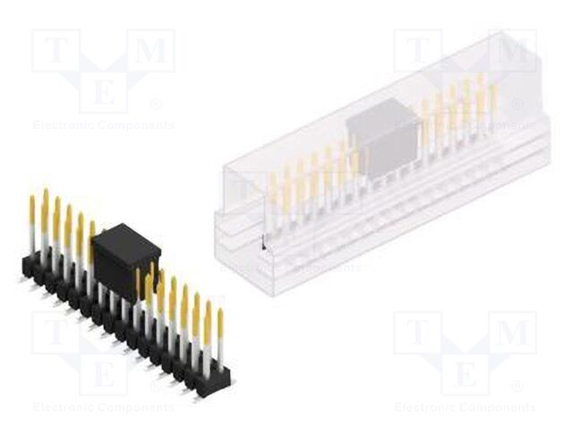 Connector: pin strips; pin header; male; PIN: 32; 2.54mm; SMT; 2x16