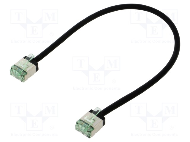Patch cord; U/FTP; Cat 8.1; stranded; Cu; LSZH; black; 0.25m; 32AWG