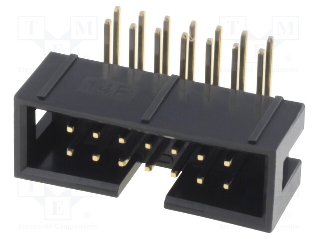 Socket; IDC; male; PIN: 14; angled 90°; THT; gold-plated; 2.54mm