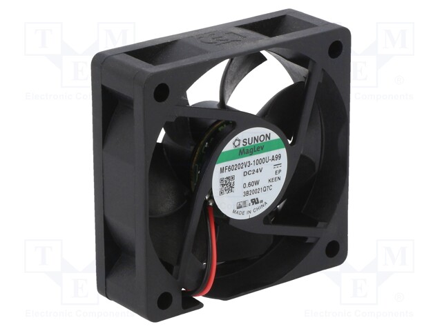 Fan: DC; axial; 24VDC; 60x60x20mm; 28.03m3/h; 21dBA; Vapo; 3100rpm
