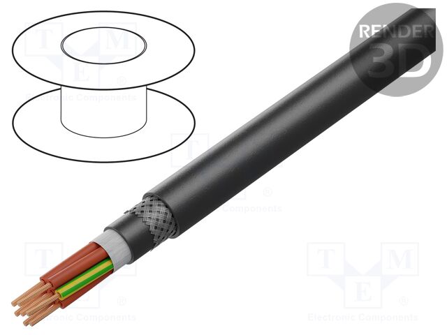 Wire; Xtra Guard® Flex; 7x24AWG; shielded,tinned copper braid