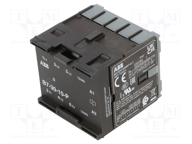 Contactor: 3-pole; NO x3; Auxiliary contacts: NO; 24VAC; 12A; B7