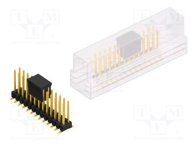 Connector: pin strips; pin header; male; PIN: 26; 2.54mm; SMT; 2x13