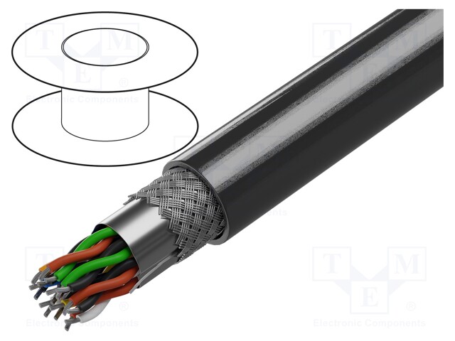 Wire; 7x2x28AWG; RS232,RS422; stranded; Cu; Insulation: PVC; chrome