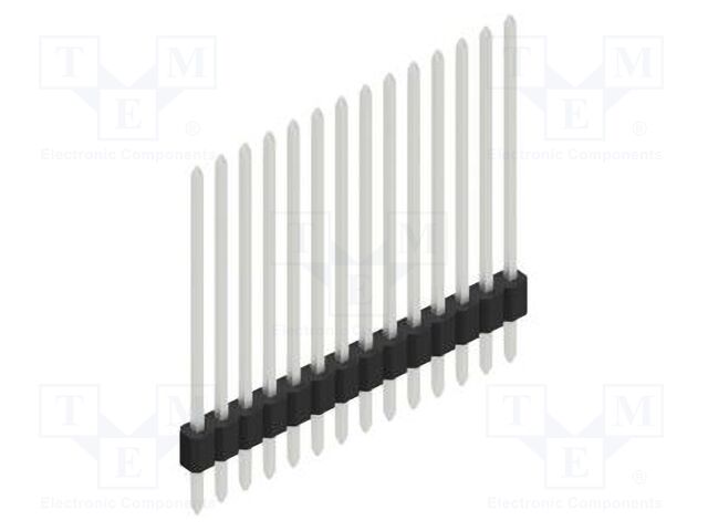 Connector: pin strips; pin header; male; PIN: 14; 1.27mm; THT; 1x14