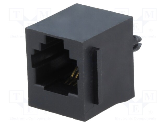Socket; RJ11; PIN: 4; Cat: 5; Layout: 6p4c; THT; straight