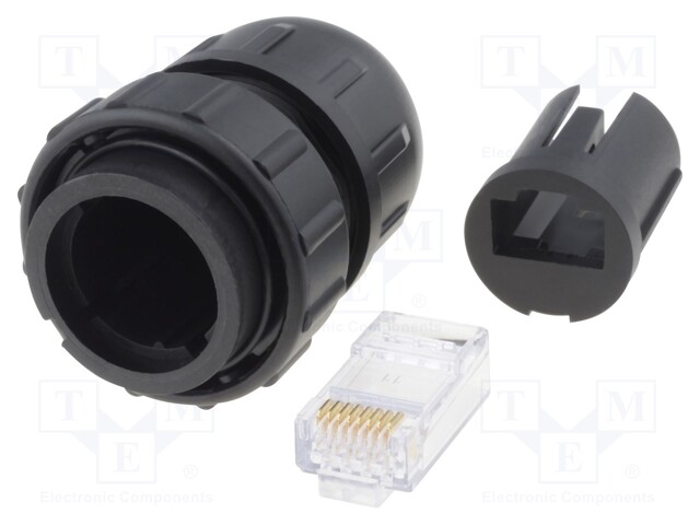 Plug; RJ45; DC; PIN: 8; Cat: 6; Layout: 8p8c; Locking: bayonet; IDC