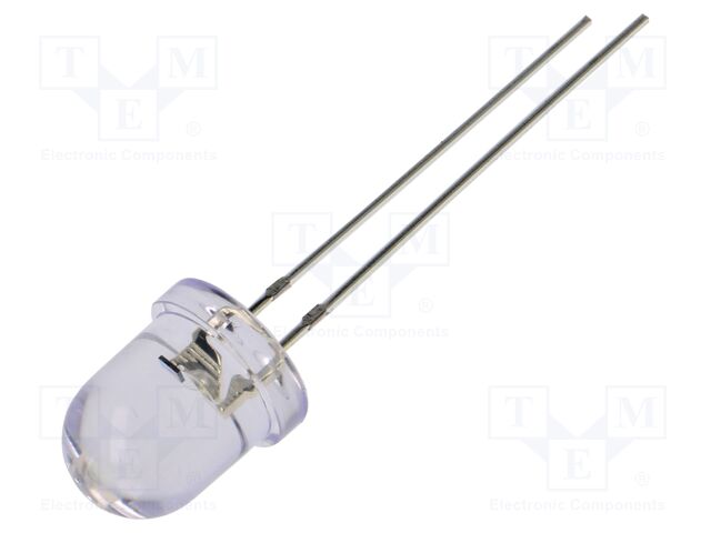 LED; blue; 8mm; 8400mcd; 30°; Front: convex; 12VDC; No.of term: 2